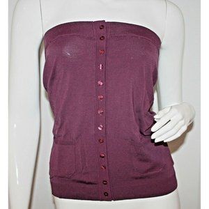 $140 HOSS Women's Intropia TUBE Shirt VIOLETA Button TOP ( L )